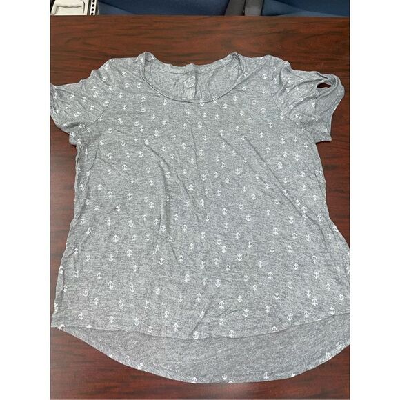 Maurices Short Sleeve Grey Anchor Tee Shirt Plus Size 2 - Picture 1 of 6